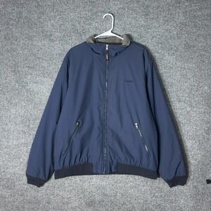 LL Bean Warm Up Jacket Mens XL REG Blue Fleece Lined Bomber Full Zip 205107